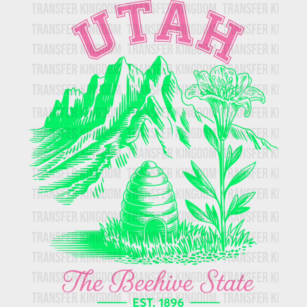 Utah The Beehive State - States & Cities DTF Transfer