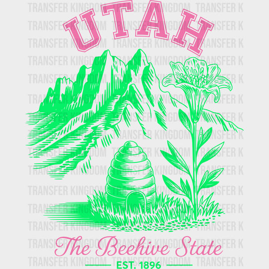 Utah The Beehive State - States & Cities DTF Transfer