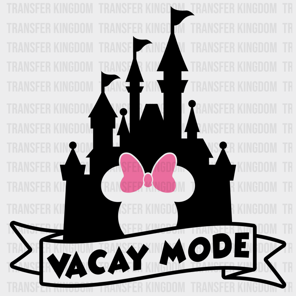 Vacay Mode Disney Castle Mickey And Minnie Design - Dtf Heat Transfer Unisex S & M ( 10 ) / Dark