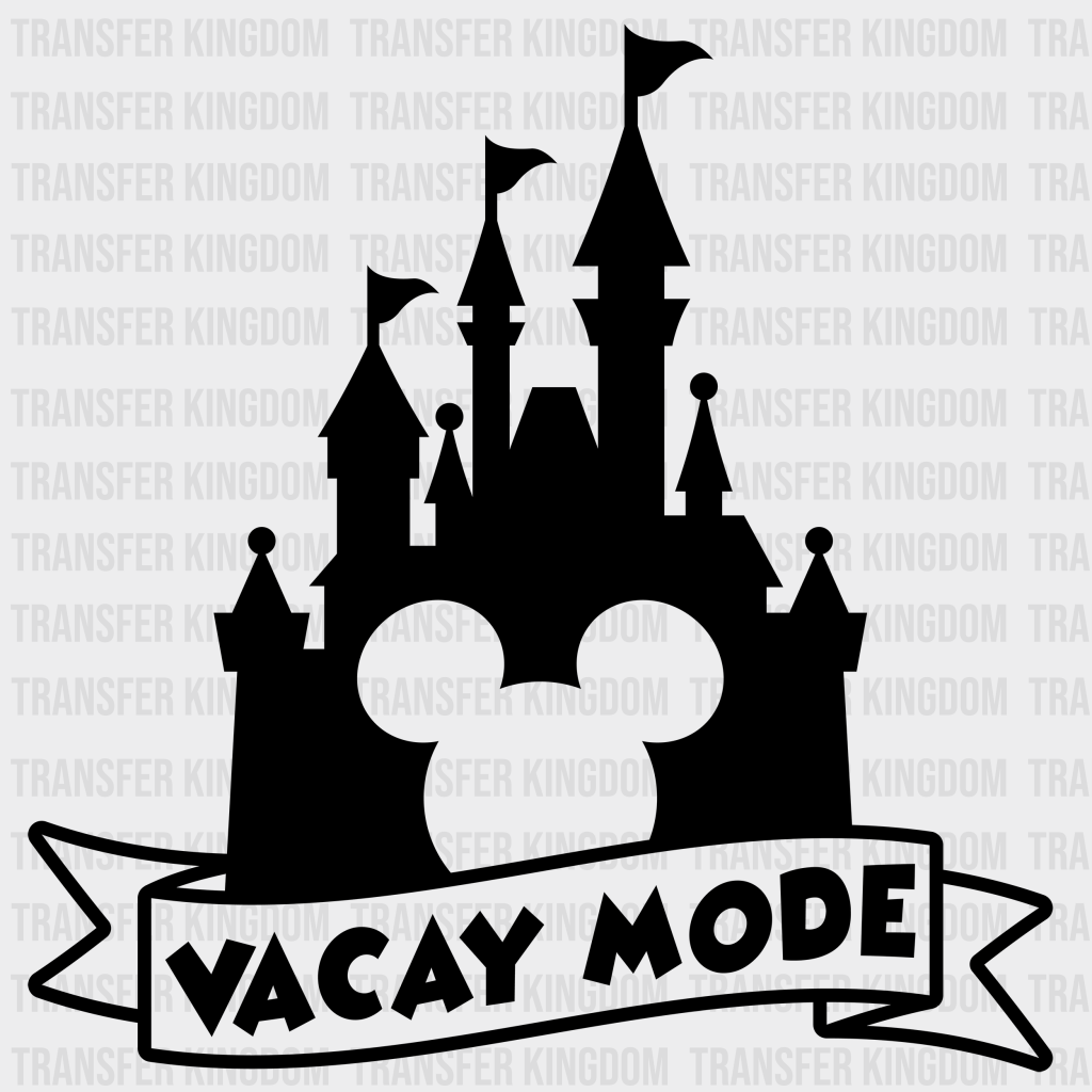 Vacay Mode Disney Castle Mickey And Minnie Design - Dtf Heat Transfer Unisex S & M ( 10 ) / Dark
