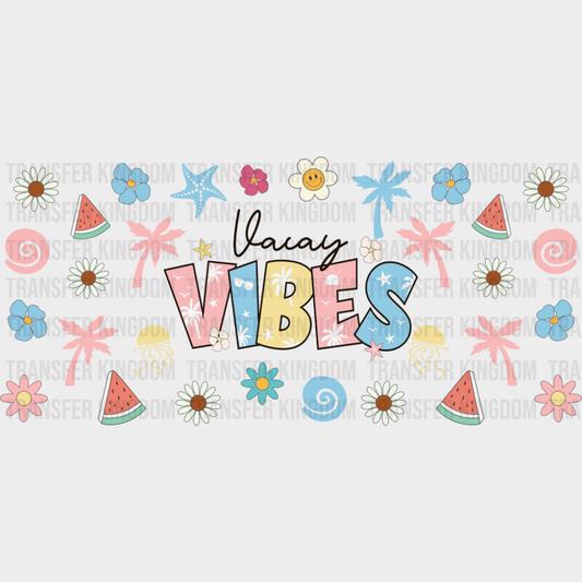 Vacay Vibes - Summer Cup Wrap UV Sticker Permanent UV DTF Decal UVDTF