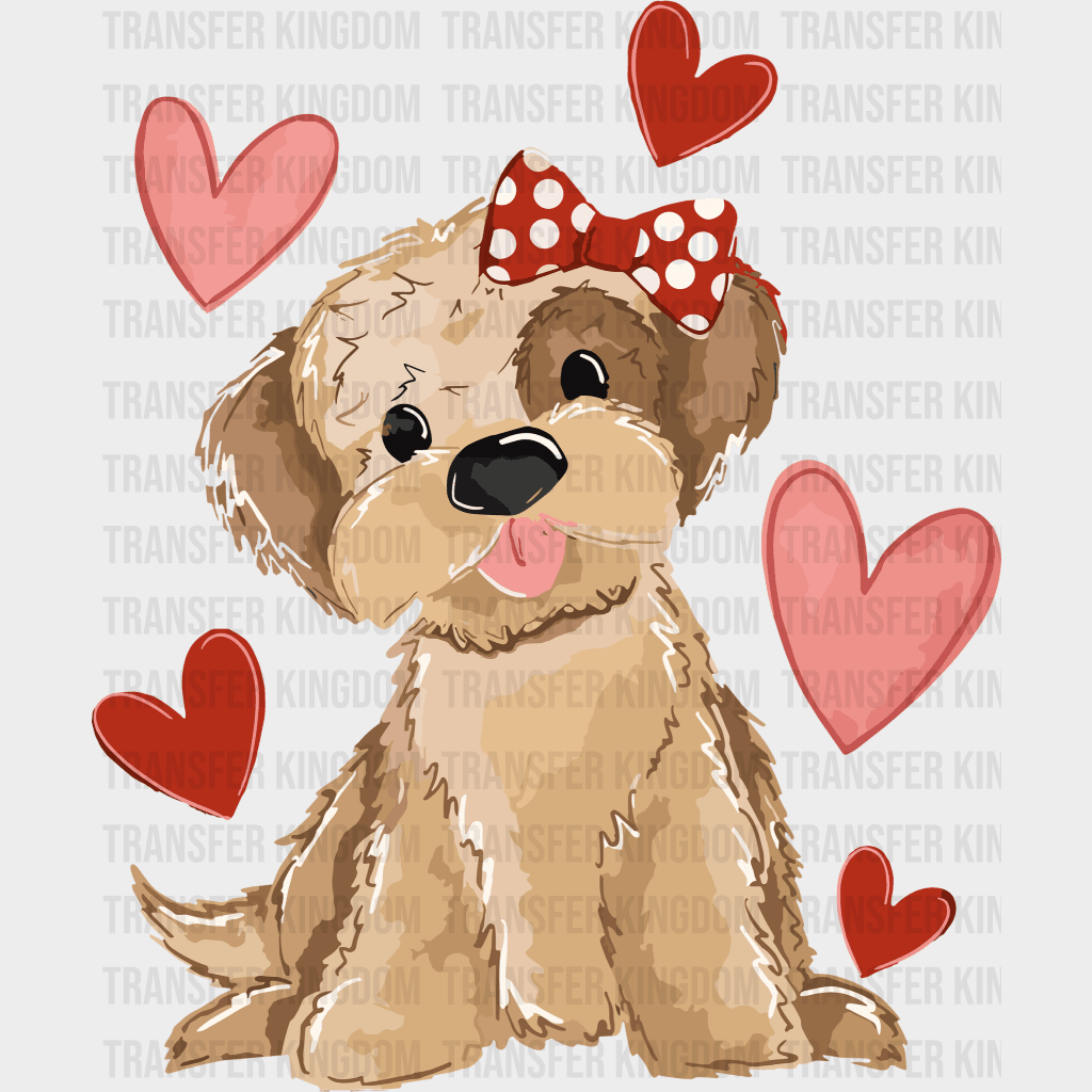 Valentine Dog Valentines Day Design - Dtf Heat Transfer