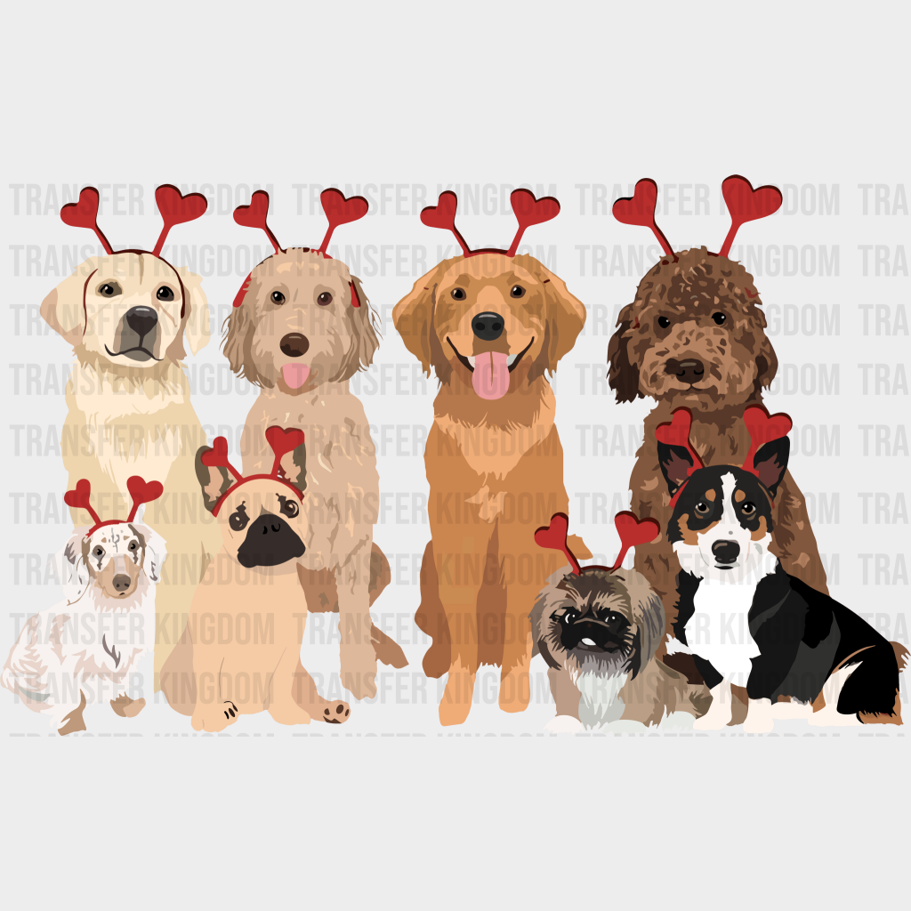 Valentine Dogs Valentines Day Design - Dtf Heat Transfer