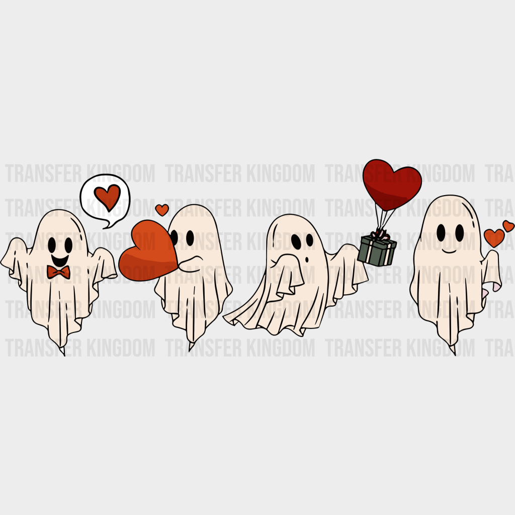 Valentine Ghosts Valentines Day Design - Dtf Heat Transfer