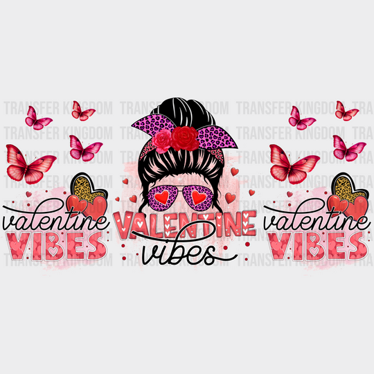 Valentine Vibes Butterfly - Valentine’s Day Cup Wrap Uv Sticker Permanent Dtf Decal