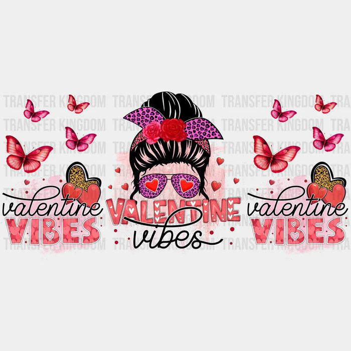 Valentine Vibes Butterfly - Valentine's Day Cup Wrap UV Sticker Permanent UV DTF Decal