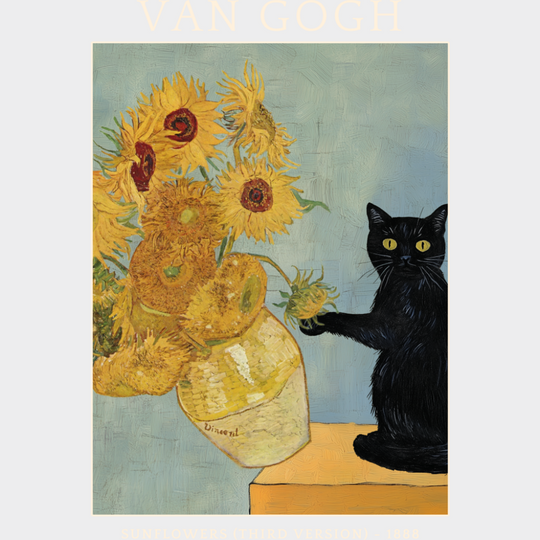 Van Gogh Sunflowers (Third Version) - Funny DTF Transfer Adult Unisex - S & M (10’’) / Light Color Design (See Imaging)
