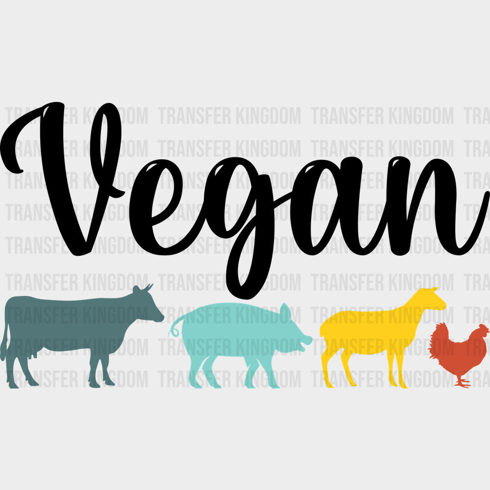 Vegan B&W - Vegan DTF Transfers - Adult Unisex - S & M (10’’) / Dark Color Design (See Imaging)