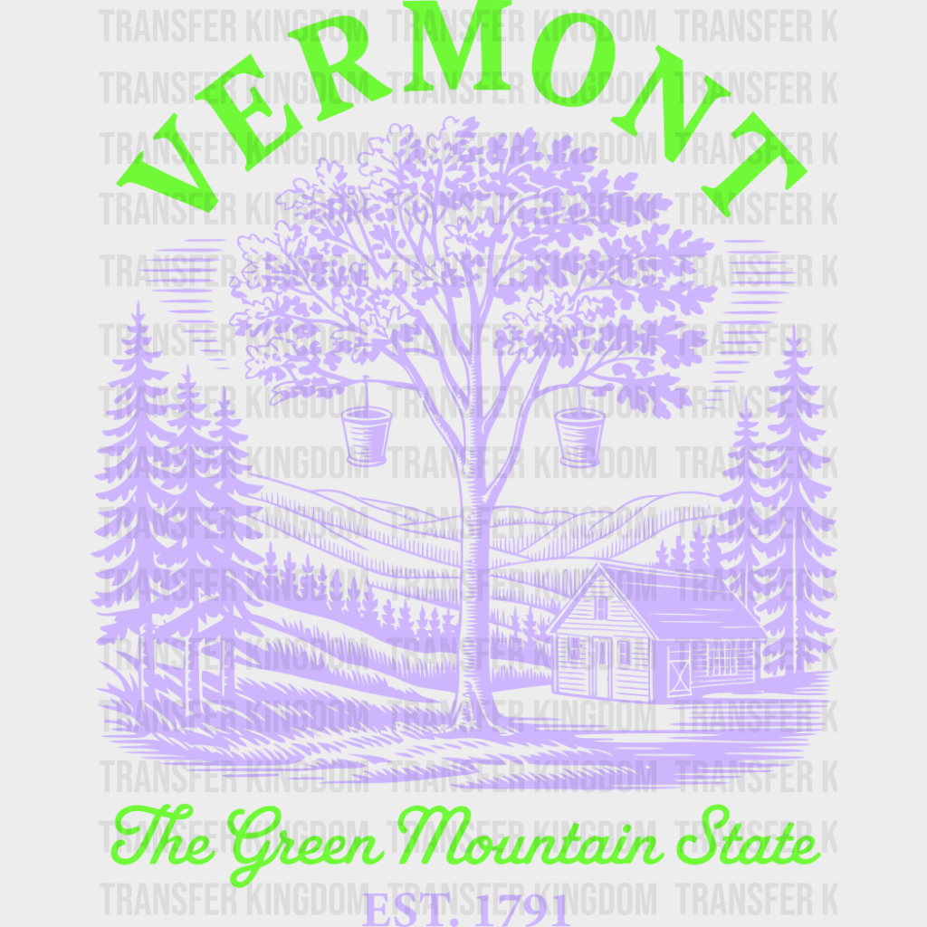 Vermont The Green Mountain State - States & Cities DTF Transfer