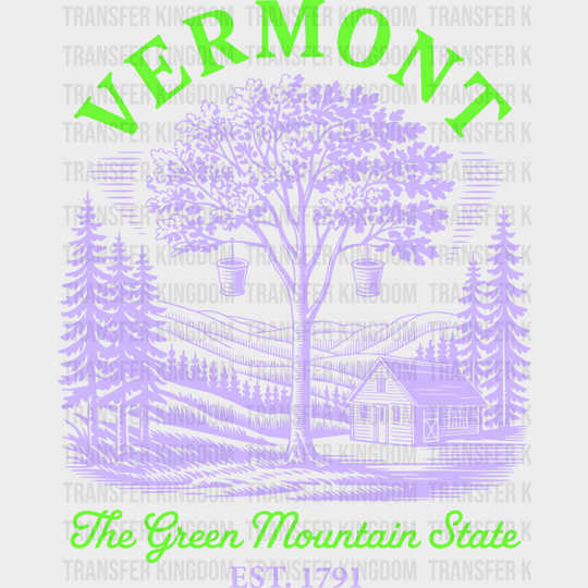 Vermont The Green Mountain State - States & Cities DTF Transfer