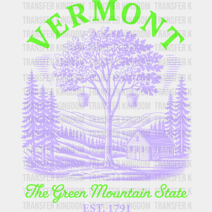 Vermont The Green Mountain State - States & Cities DTF Transfer