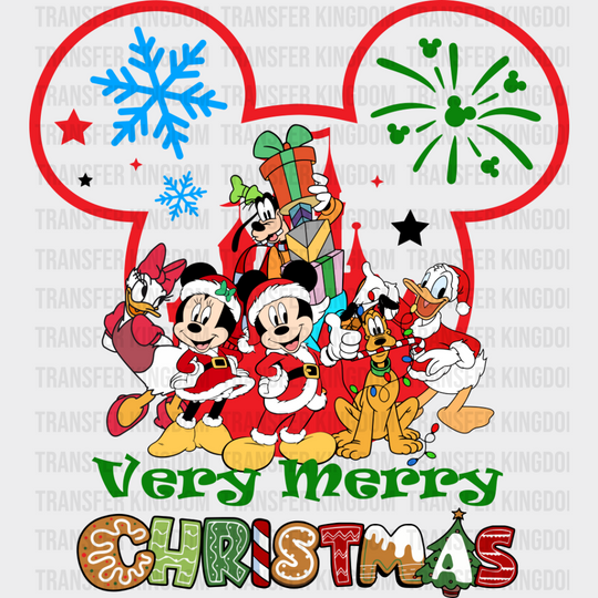 Very Merry Christmas - Disney Iron On Dtf Transfer Unisex S & M (10’’) / Mickey Dark Color