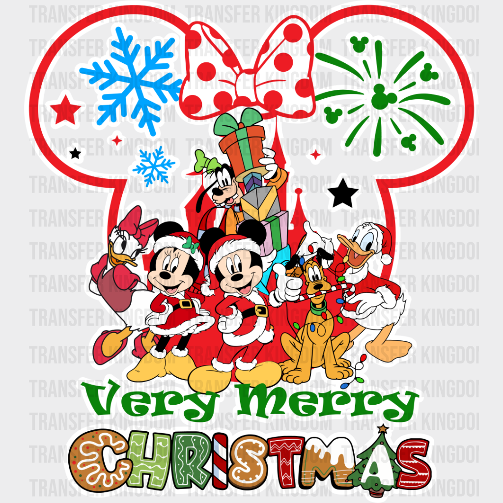 Very Merry Christmas - Disney Iron On Dtf Transfer Unisex S & M (10’’) / Minnie Light Color