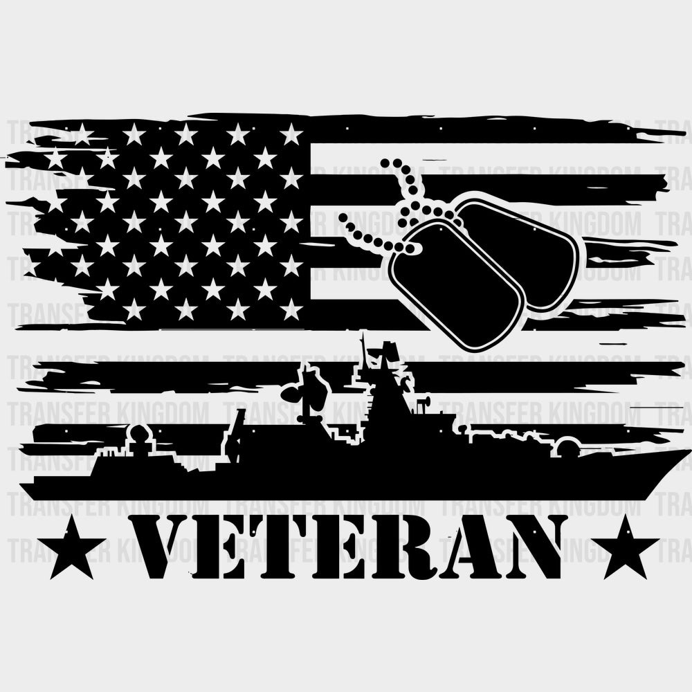 Veteran - Navy DTF Transfers - Adult Unisex - S & M (10’’) / Dark Color Design (See Imaging)