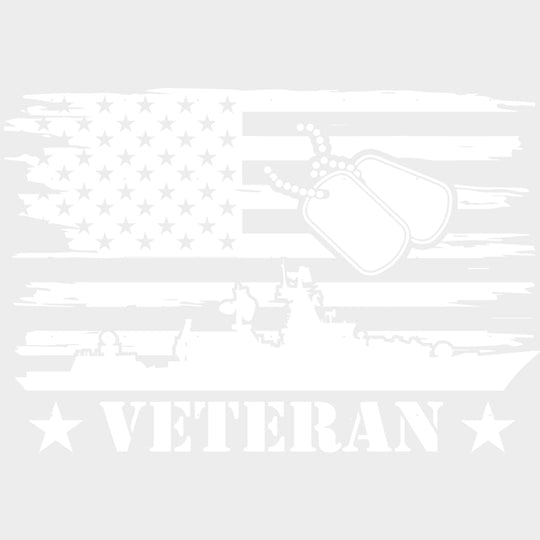 Veteran - Navy DTF Transfers - Adult Unisex - S & M (10’’) / Light Color Design (See Imaging)