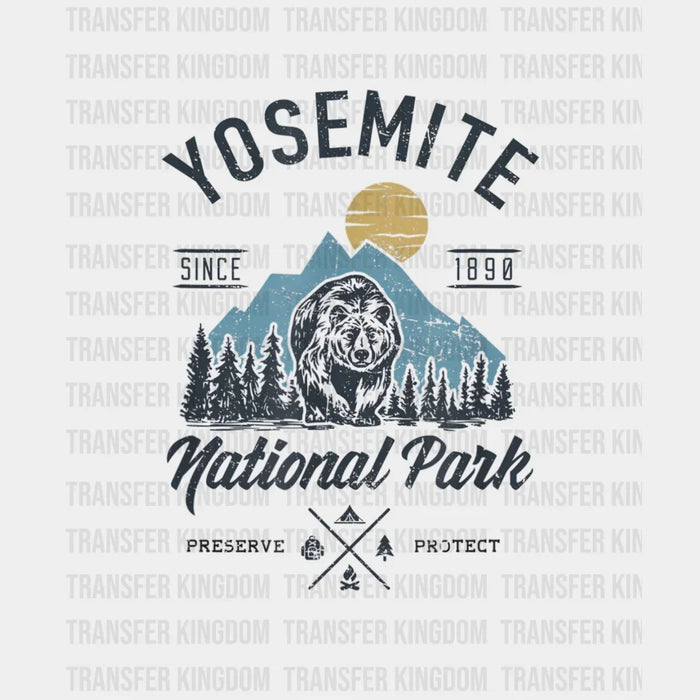Vintage Retro Yosemite National Park Hiking Design - DTF heat transfer