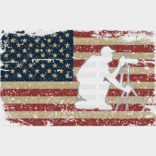 Vintage US Flag & Photographer - Photography DTF Transfers Adult Unisex - S & M (10’’) / Dark Color Design (See Imaging)