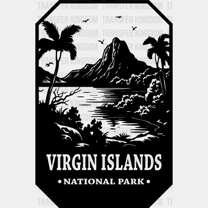 Virgin Islands National Park Black And White Design - National Parks DTF Transfers
