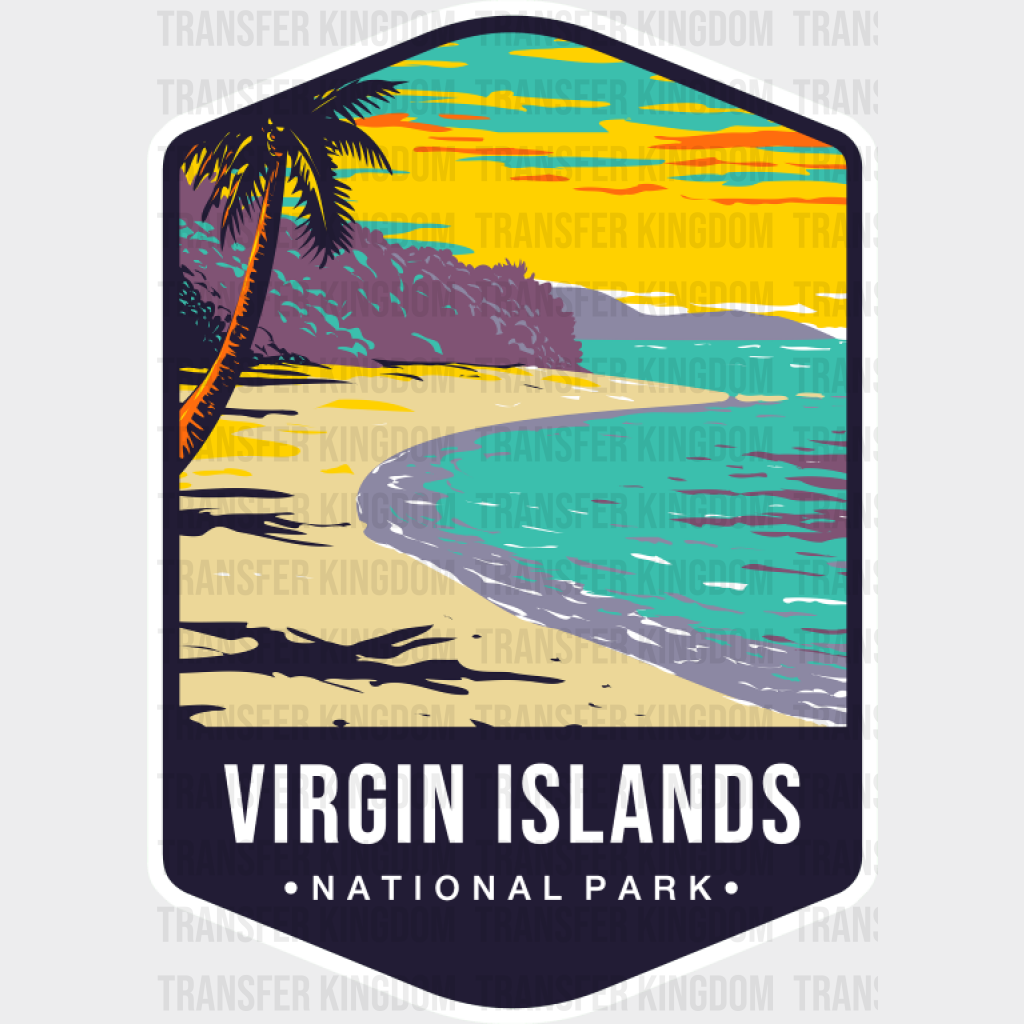 Virgin Islands National Park Colorful Design - National Parks DTF Transfer