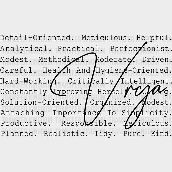 Virgo B&W - Zodiacs & Horoscopes DTF Transfers