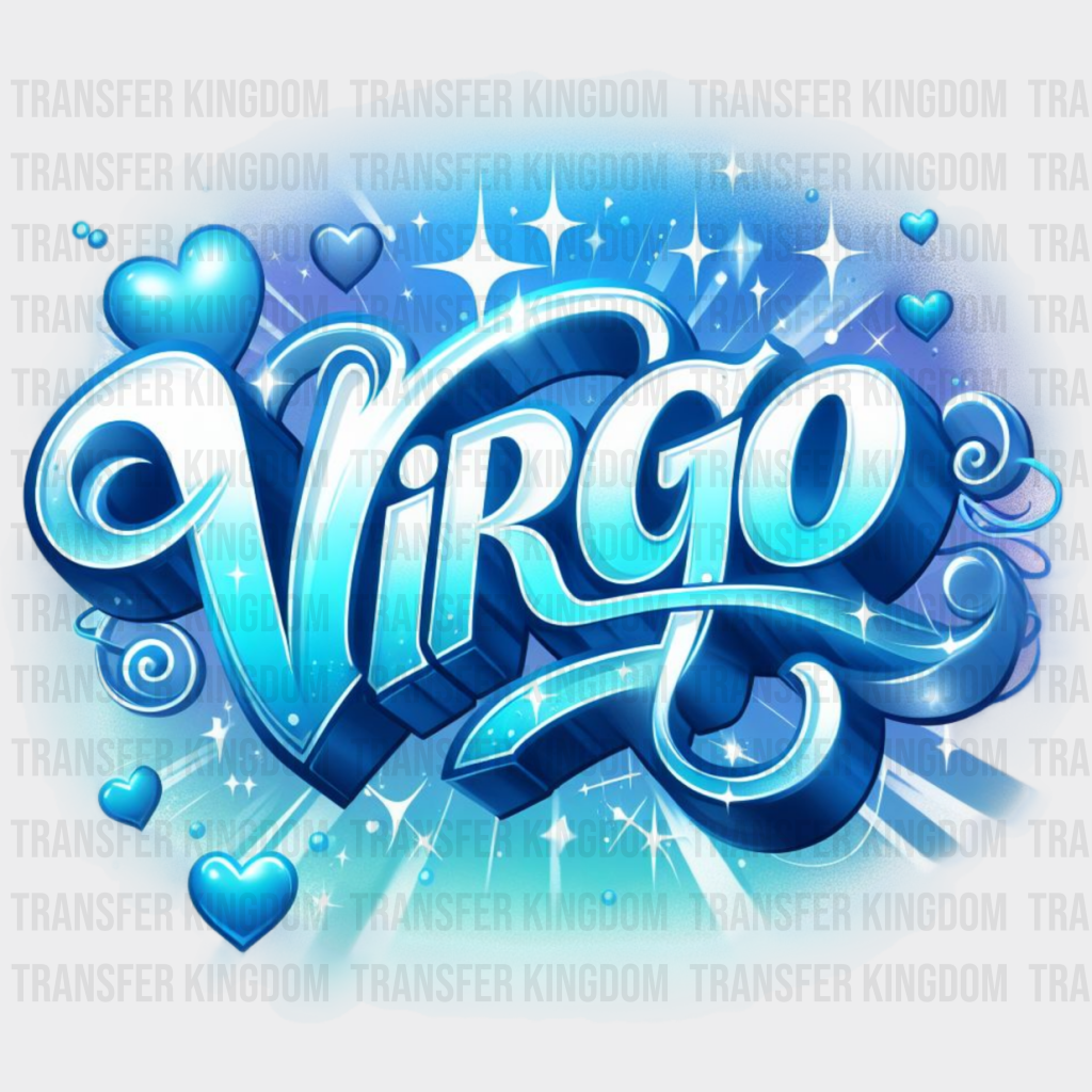 Virgo Blue And Pink - Zodiacs & Horoscopes Dtf Transfer Unisex S M (10’’) / Color Design See Imaging