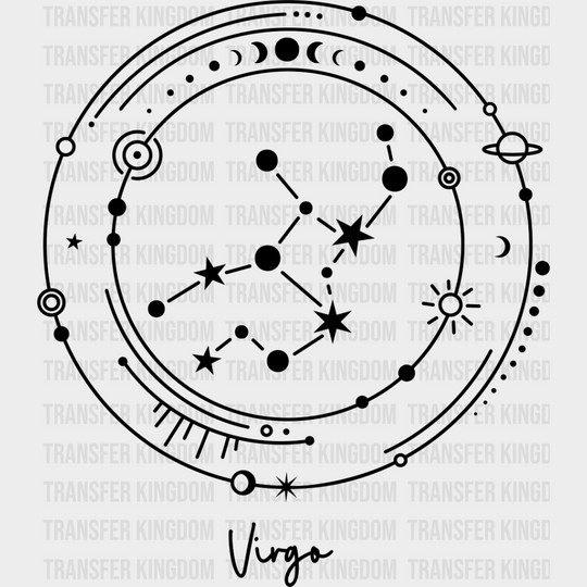 Virgo Constellation Design - Zodiac Dtf Transfer Unisex S & M (10’’) / Dark Color See Imaging