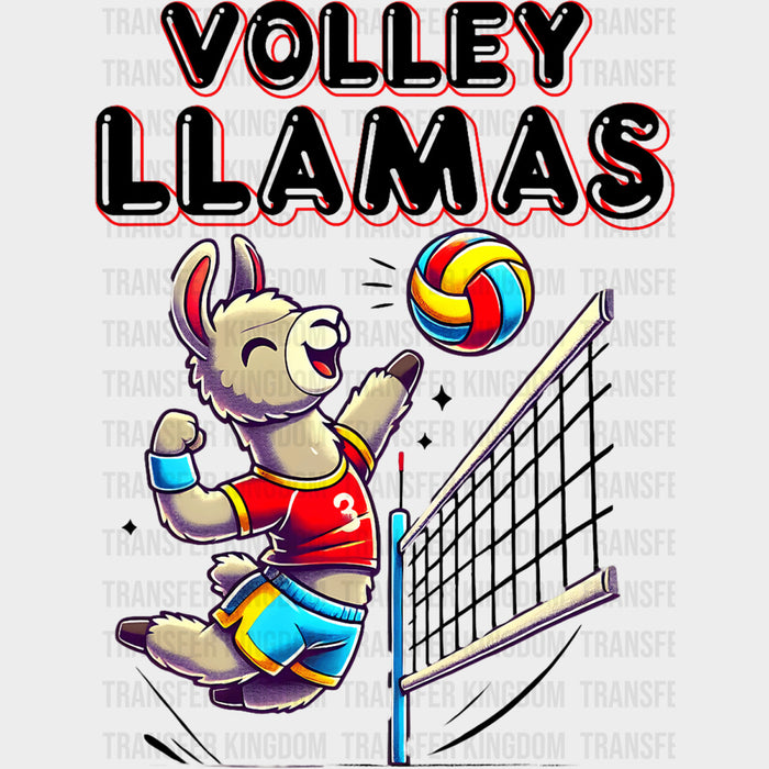 Volley Llamas, Red - Volleyball DTF Transfers