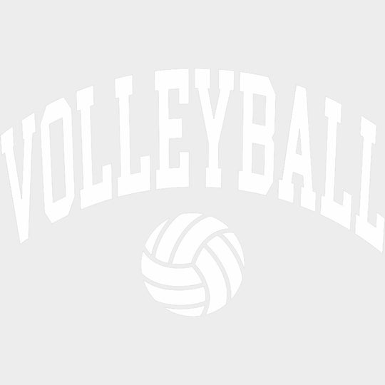 Volleyball Curved B&W Design - Volleyball DTF Transfers Adult Unisex - S & M (10’’) / Light Color Design (See Imaging)