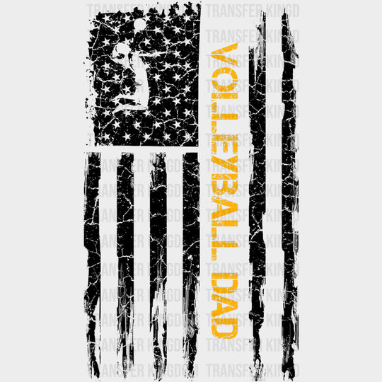 Volleyball Dad, US Flag - Volleyball DTF Transfers transfer-kingdom Dark Color Design (See Imaging)