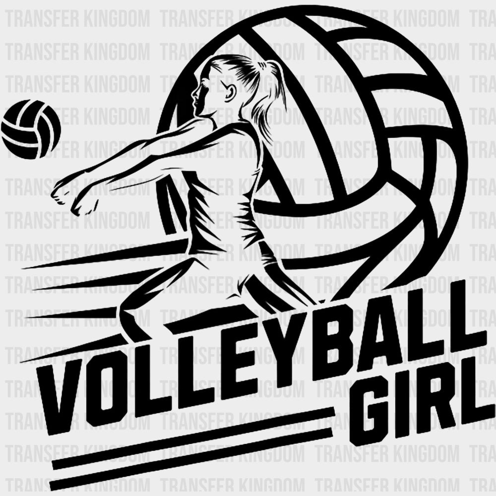 Volleyball Girl B&W - Volleyball DTF Transfers Adult Unisex - S & M (10’’) / Dark Color Design (See Imaging)