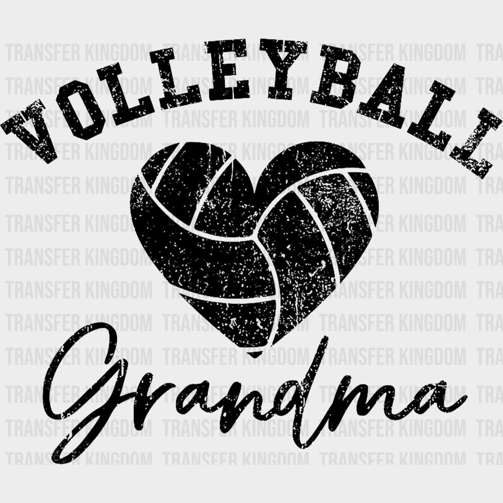 Volleyball Grandma Volleyball Heart - Volleyball DTF Transfers Adult Unisex - S & M (10’’) / Dark Color Design (See