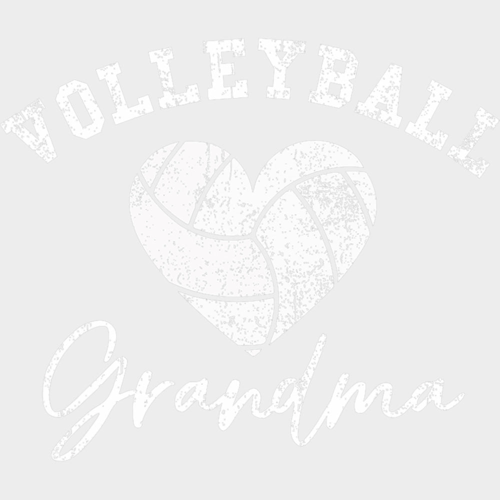 Volleyball Grandma Volleyball Heart - Volleyball DTF Transfers Adult Unisex - S & M (10’’) / Light Color Design (See