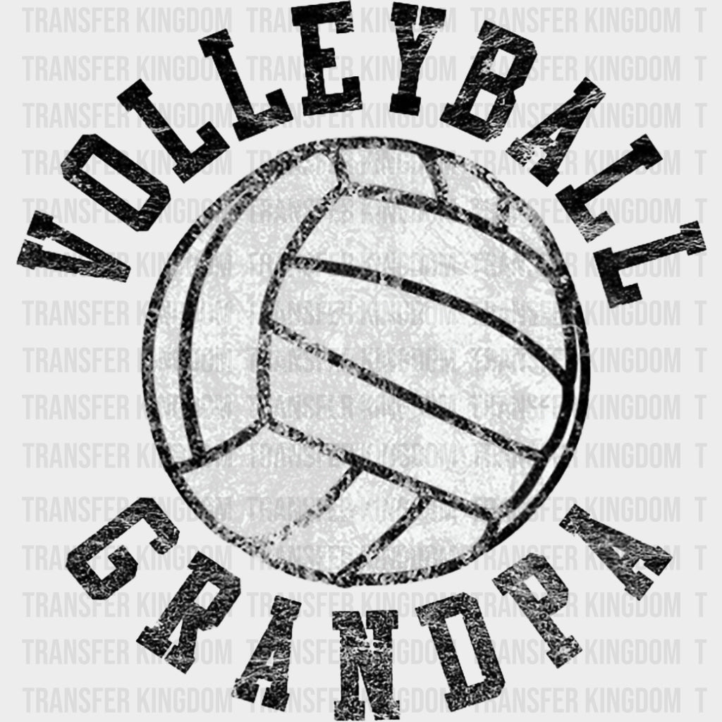 Volleyball Grandpa, B&W Ball - Volleyball DTF Transfers transfer-kingdom Dark Color Design (See Imaging)