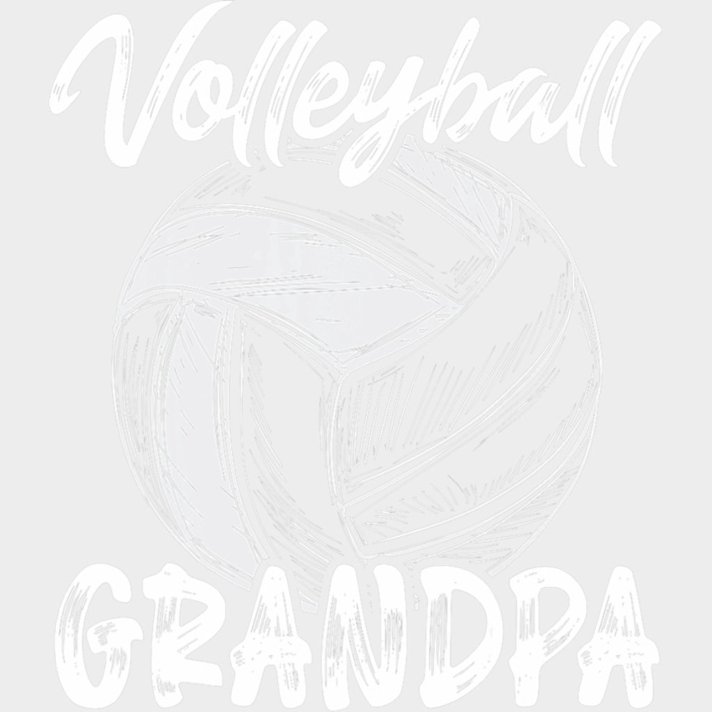 Volleyball Grandpa B&W Sketch - Volleyball DTF Transfers Adult Unisex - S & M (10’’) / Light Color Design (See Imaging)