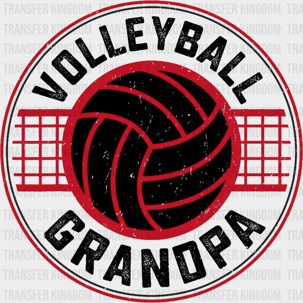 Volleyball Grandpa Red Design - Volleyball DTF Transfers Adult Unisex - S & M (10’’) / Dark Color Design (See Imaging)