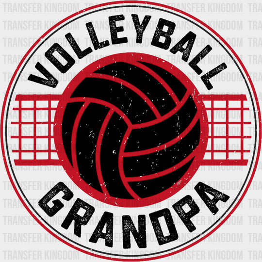 Volleyball Grandpa Red Design - Volleyball DTF Transfers Adult Unisex - S & M (10’’) / Dark Color Design (See Imaging)
