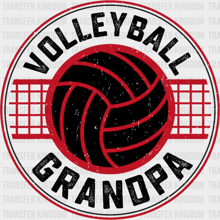 Volleyball Grandpa, Red Design - Volleyball DTF Transfers