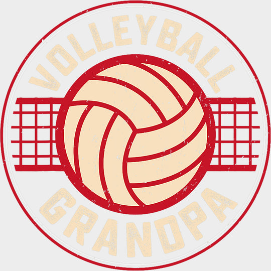 Volleyball Grandpa Red Design - Volleyball DTF Transfers Adult Unisex - S & M (10’’) / Light Color Design (See Imaging)