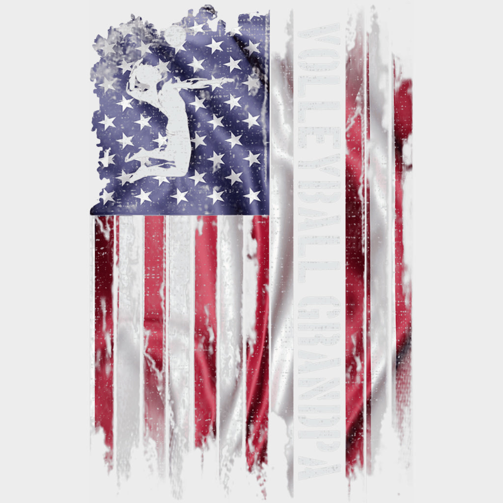 Volleyball Grandpa, US Flag - Volleyball DTF Transfers transfer-kingdom Light Color Design (See Imaging)