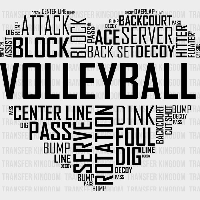 Volleyball Heart - Volleyball DTF Transfers