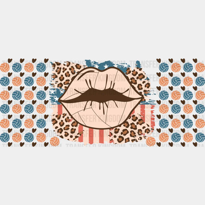 Volleyball Lips Design - Volleyball Cup Wrap UV Sticker Permanent UV DTF Decal