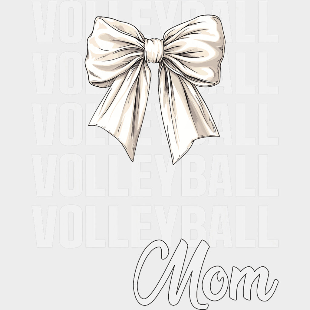 Volleyball Mom B&W Ribbon - Volleyball DTF Transfers Adult Unisex - S & M (10’’) / Light Color Design (See Imaging)