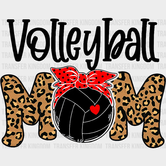 Volleyball Mom Bandana, Leopard Pattern - Volleyball DTF Transfers