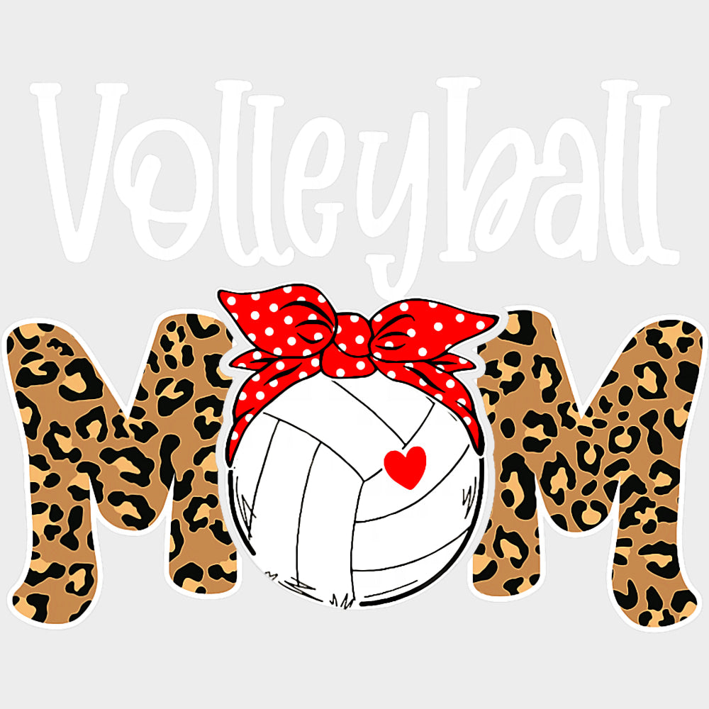 Volleyball Mom Bandana Leopard Pattern - Volleyball DTF Transfers Adult Unisex - S & M (10’’) / Light Color Design (See