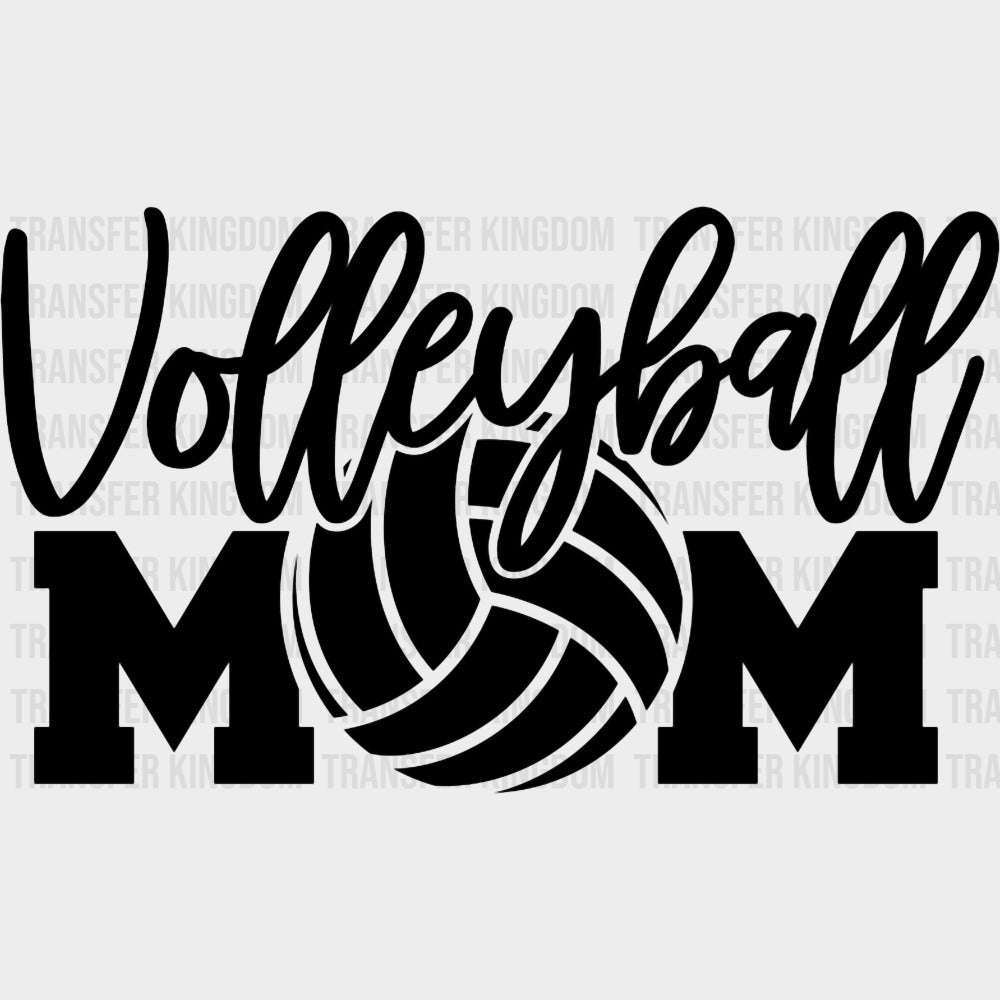 Volleyball Mom Cursive Text - Volleyball DTF Transfers Adult Unisex - S & M (10’’) / Dark Color Design (See Imaging)