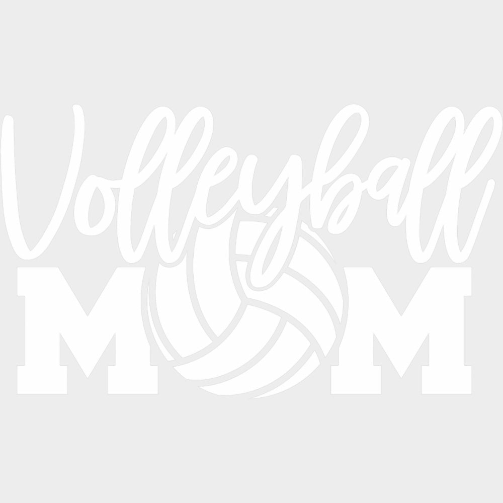 Volleyball Mom Cursive Text - Volleyball DTF Transfers Adult Unisex - S & M (10’’) / Light Color Design (See Imaging)