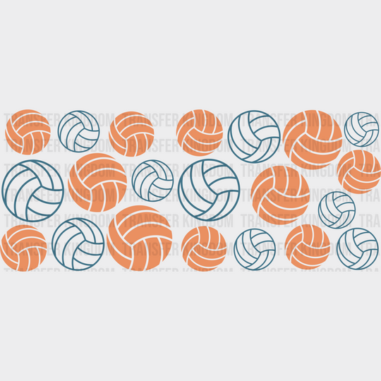 Volleyball Orange Design - Cup Wrap Uv Sticker Permanent Dtf Decal