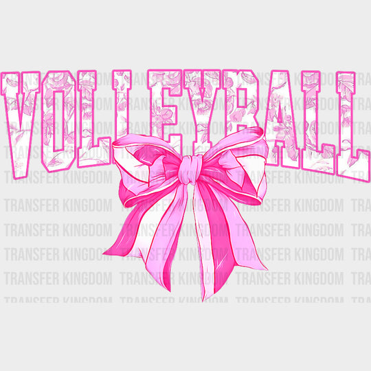 Volleyball Pink Ribbon Design - Volleyball DTF Transfers