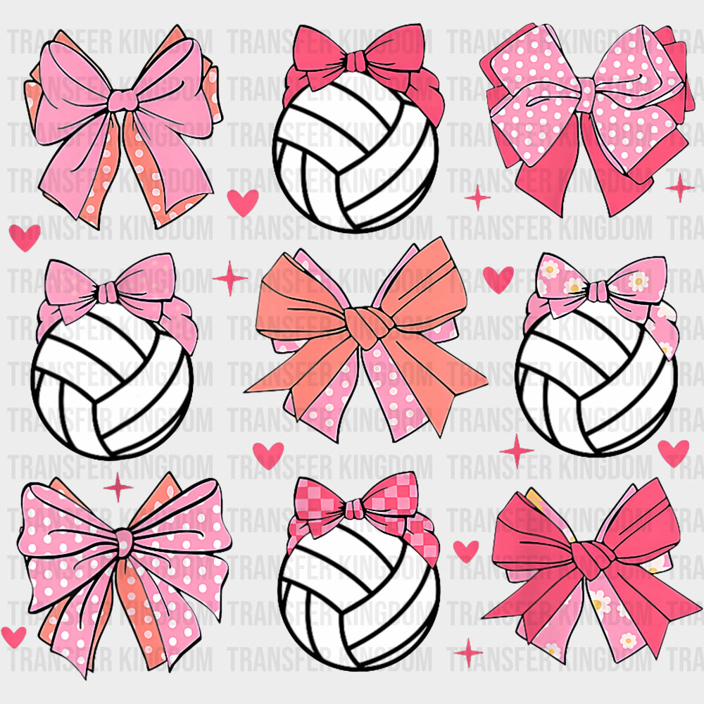 Volleyball & Ribbons - Volleyball DTF Transfers transfer-kingdom Dark Color Design (See Imaging)