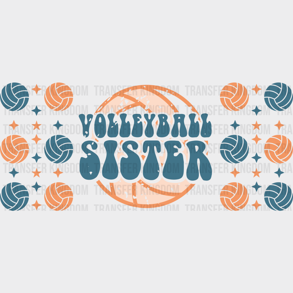 Volleyball Sister - Cup Wrap Uv Sticker Permanent Dtf Decal